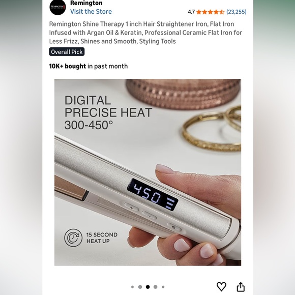 Remington Shine Therapy 1 inch Hair Straightener Iron - Picture 9 of 9